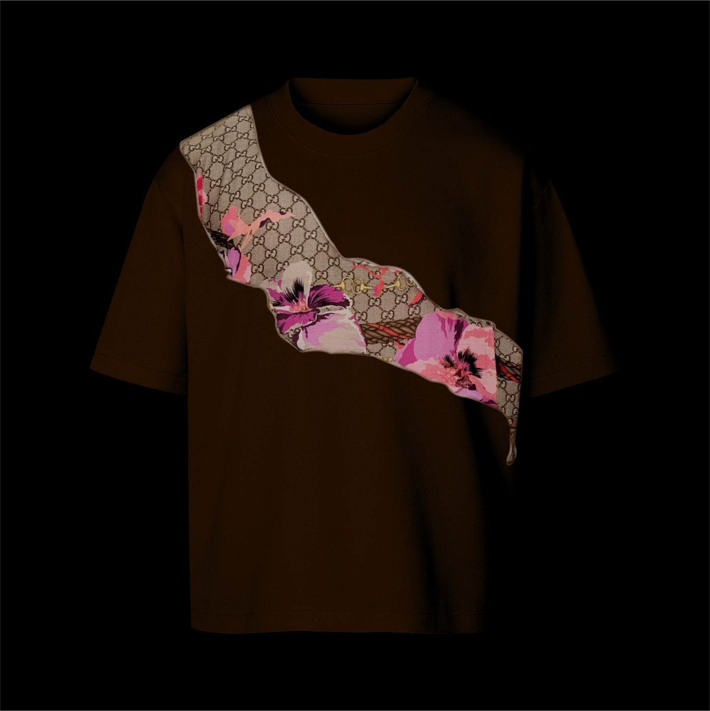 t-shirt brown shawl
