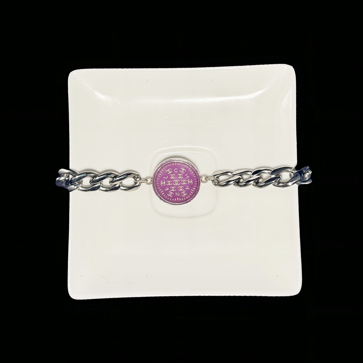 Pendentif silver velours