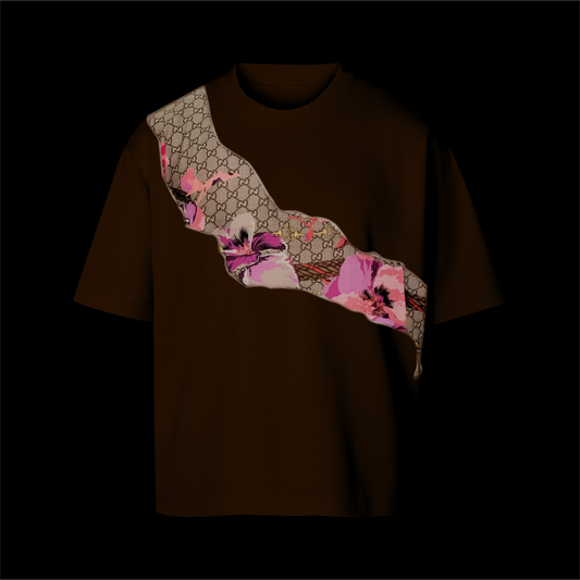 t-shirt brown shawl