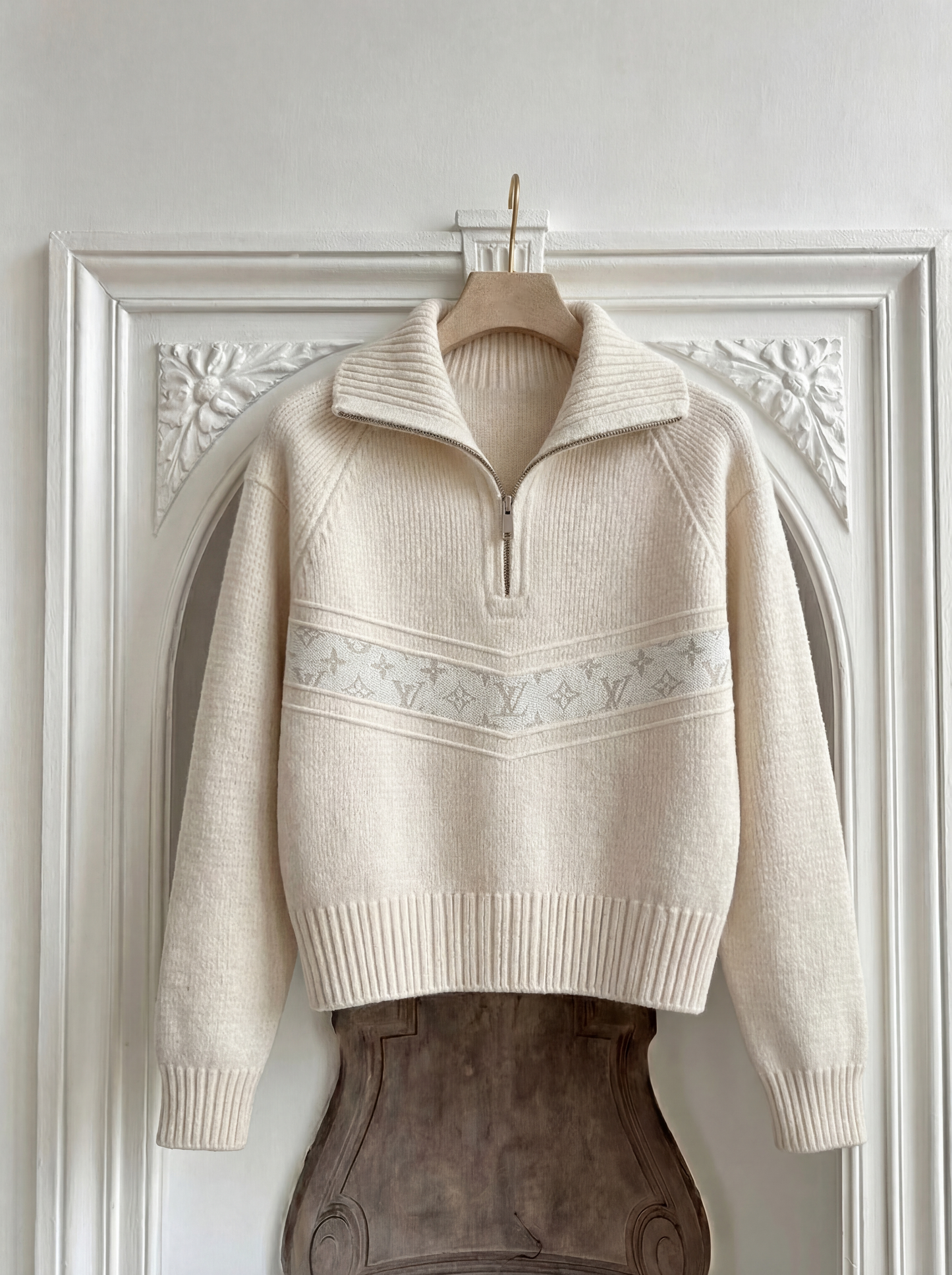 pull col zippé creme 2