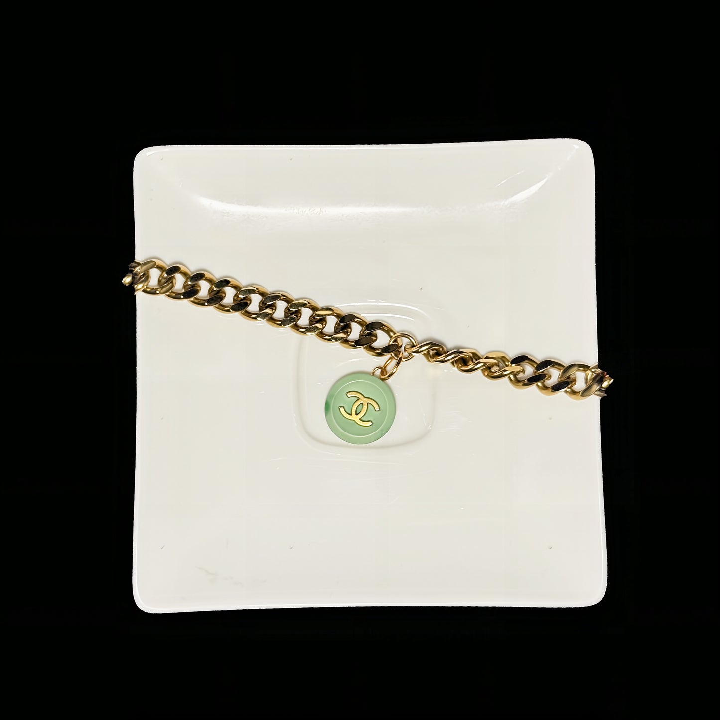 Pendentif golden émeraude