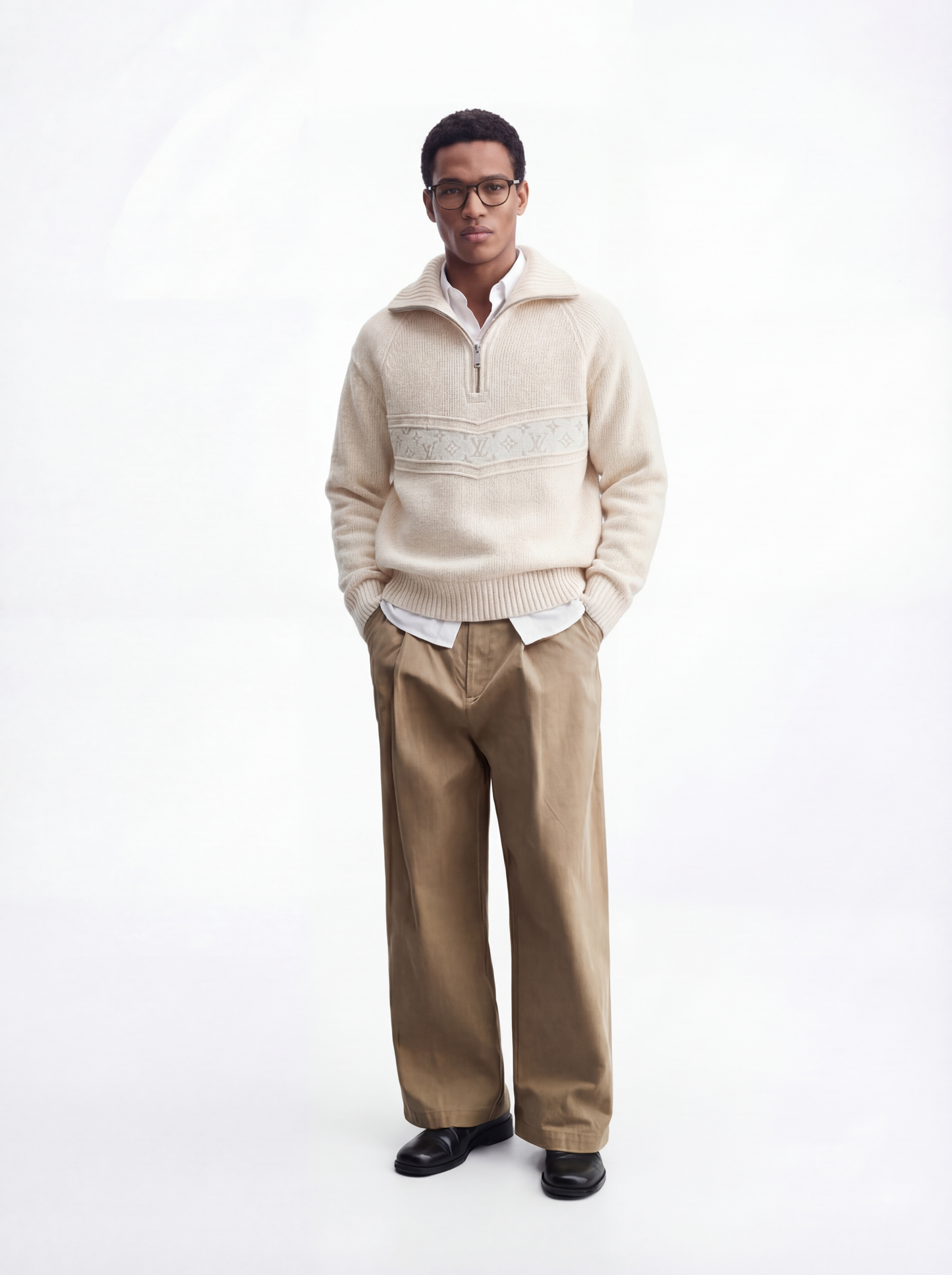 pull col zippé creme 2